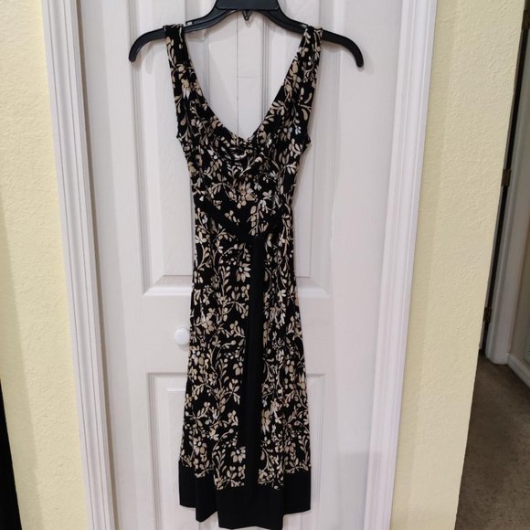 Merona Black Tan Sleeveless Tie Waist Dress Size XS - Picture 1 of 3